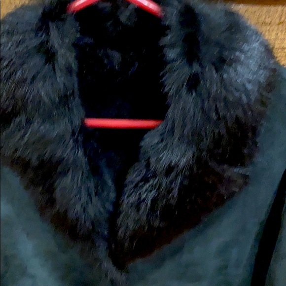 Leather Shearling Coat with fur collar - Picture 2 of 6